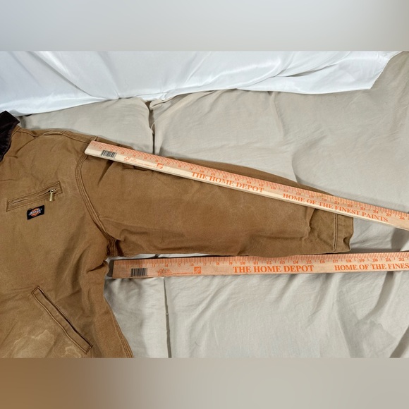Dickies Detroit Full Zip Blanket Lined Workwear Large Cropped Tan Jacket Flawed - Picture 7 of 15